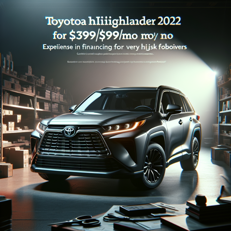 Toyota Highlander 2022 for $399/mo with Westlake Portfolio? Expertise in financing for very high-risk borrowers.