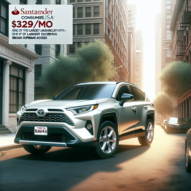 Toyota RAV4 2023 for $329/mo with Santander Consumer USA? One of the largest lenders offering broad subprime access.