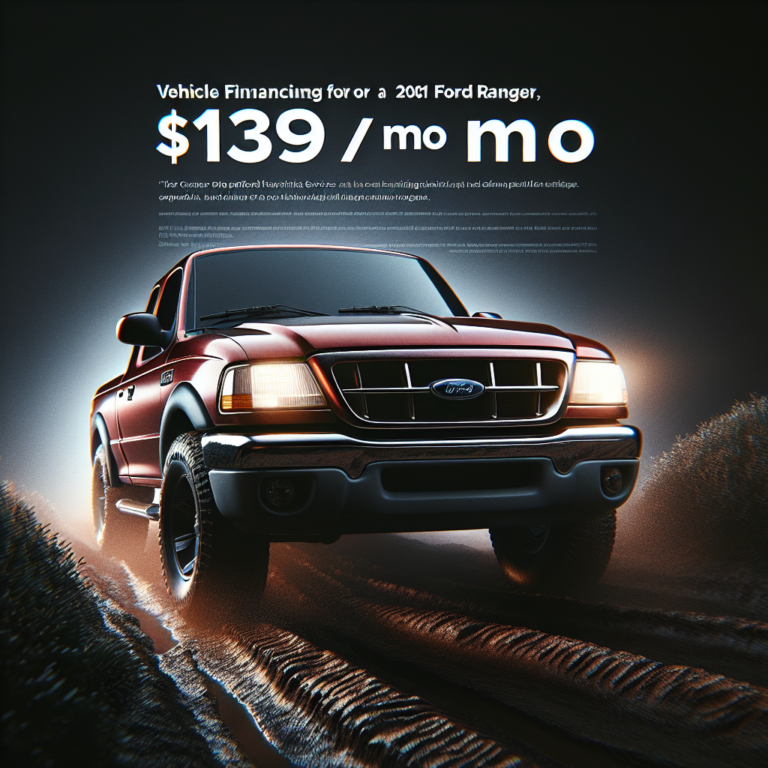 Vehicle financing for a 2001 Ford Ranger at $139/mo? Can Consumer Portfolio Services provide access with no down payment?
