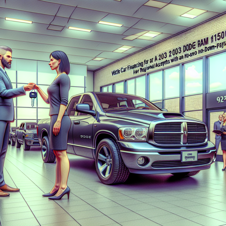 Vehicle financing for a 2003 Dodge Ram 1500 at $169/mo? How many months with Regional Acceptance for a no-down-payment deal?