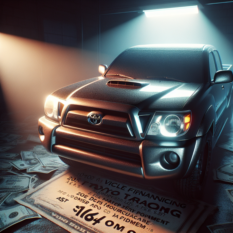 Vehicle financing for a 2005 Toyota Tacoma at $164/mo? Is Prestige Financial's high-risk loan available with zero down?