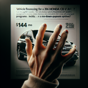 Vehicle financing for a 2006 Honda CR-V at $144/mo? Can Ally Financial's specific programs include a no-down-payment option?
