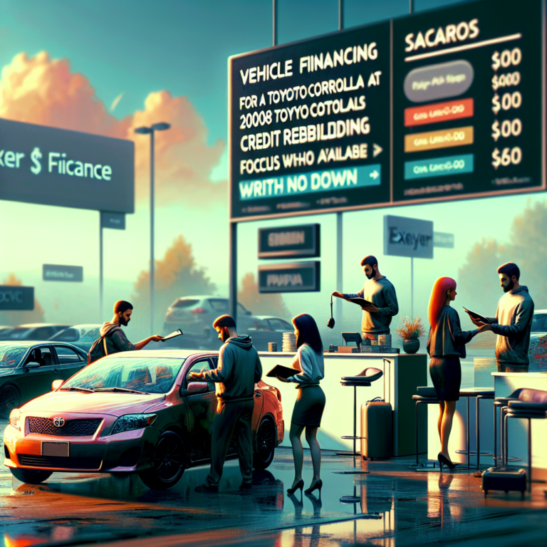 Vehicle financing for a 2008 Toyota Corolla at $104/mo? Is Exeter Finance's credit rebuilding focus available with no down?